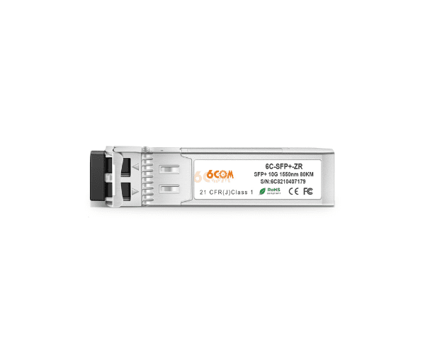 6COM Copper SFP Modules 6C-SFP+-ZR - 10GBASE-ZR SFP+ 1550nm 80km DDM LC SMF Optical Transceiver Module