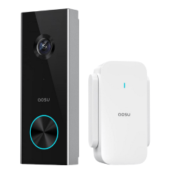AOSU 2K Wireless Doorbell Camera with Chime, No Monthly Fees, 166° Ultra Wide Angle, 180-Day Battery Life, AI Detection, Work with Alexa & Google Assistant