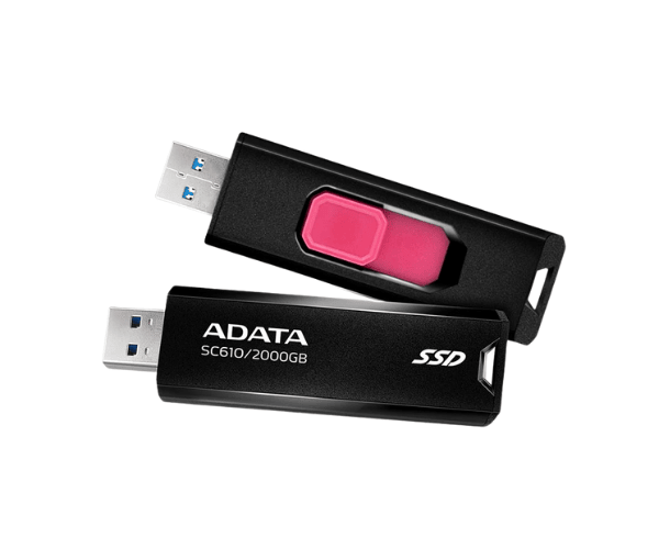 Adata SC610 2000GB USB 3.2 Black Portable External SSD