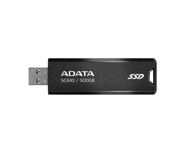 Adata SC610 500GB USB 3.2 Black Portable External SSD