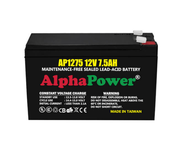 AlphaPower AP1275 12V 7.5AH UPS Battery