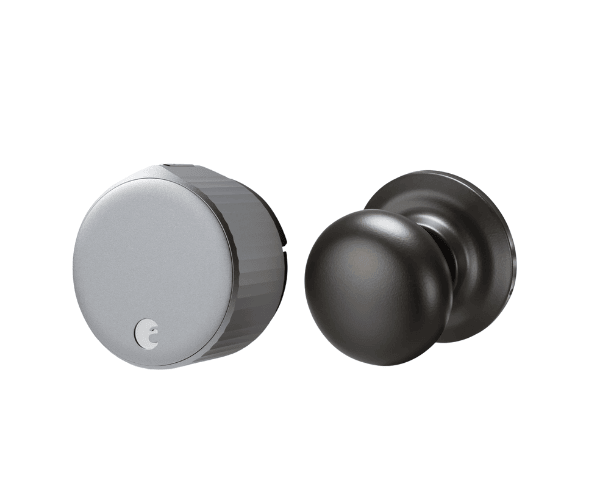 August Wi-Fi Smart Lock + Cambridge Knob in Black
