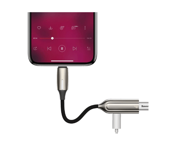 Baseus CALL55-0A Lightning Male to Dual Lightning Converter