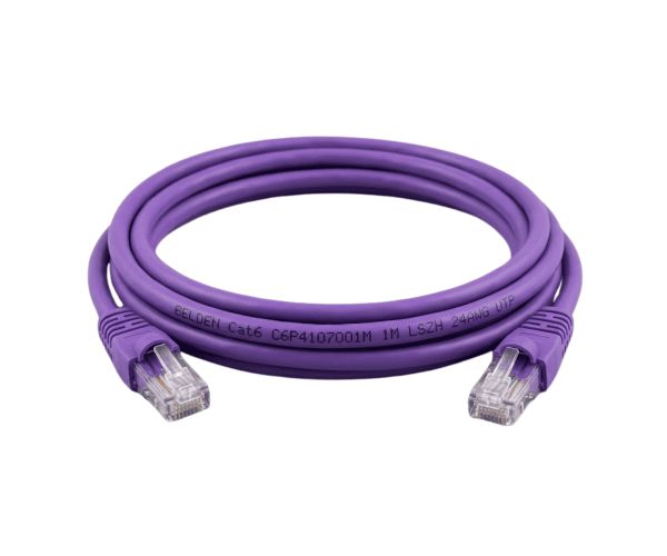 BELDEN C6P4107001M Cat6 UTP LSZH 24AWG 1m Purple Patch Cord