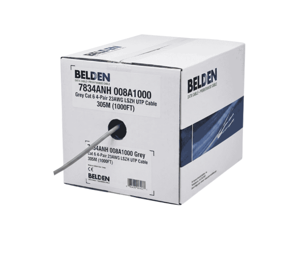 BELDEN 7834ANH 008A1000 Grey Cat 6 23AWG LSZH UTP Cable