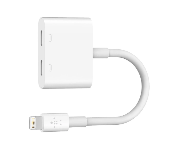 Belkin F8J198btWHT Lightning Male to Dual Lightning Female Converter