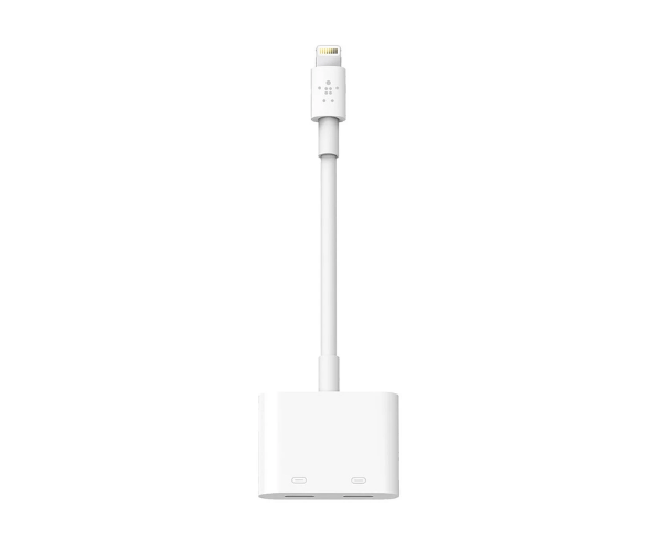 Belkin F8J198btWHT Lightning Male to Dual Lightning Female Converter