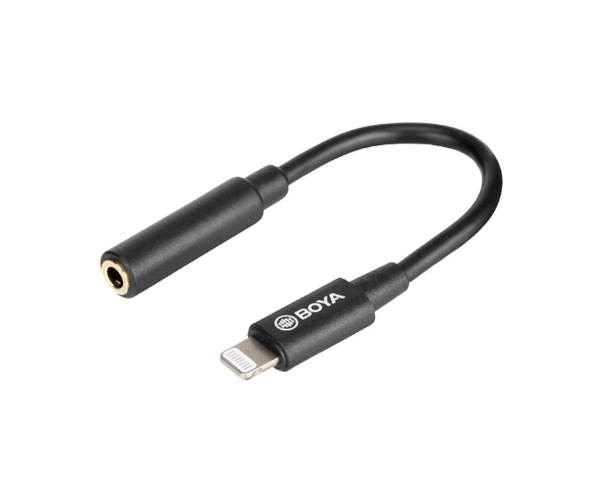 Boya BY-K3 3.5mm TRRS Female to Lightning Male Converter