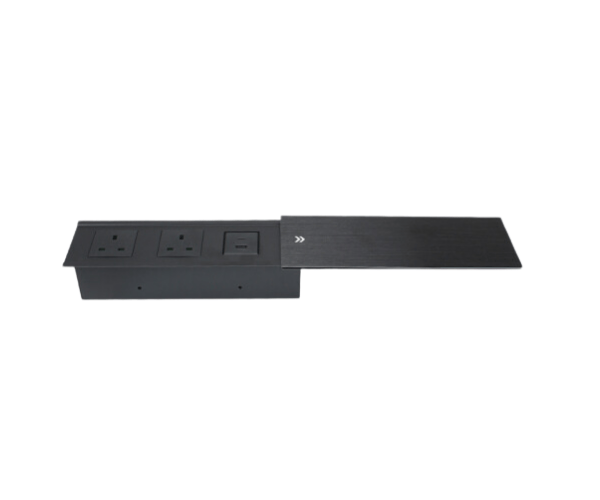 Conference Sliding Hidden Integrated UK Socket 2 Outlets 1 USB-A/C