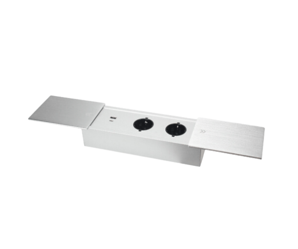 Conference Recessed Power Socket with USB-C Gaost Desk Power Outlet with Sliding Cover for Conference Table Kitchen Countertop Workbench Surfaces