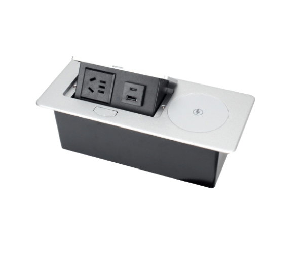 Table USB Fast Charging Pop Up Socket With 15w Wireless Charger For Conference Table