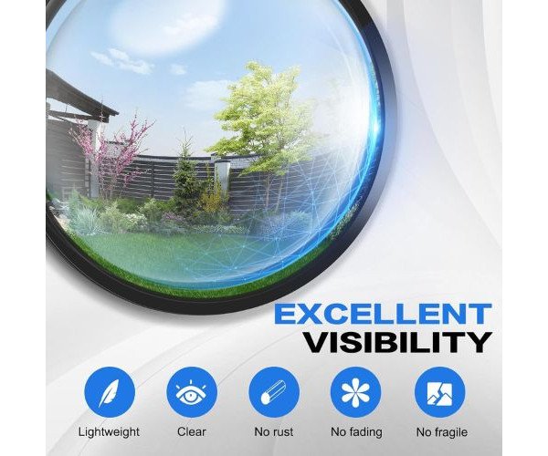 Convex 24" Black Parking Mirror