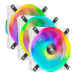 Corsair iCUE QL120 RGB 120mm PWM White Case Fan Triple Fan Kit with Lighting Node CORE