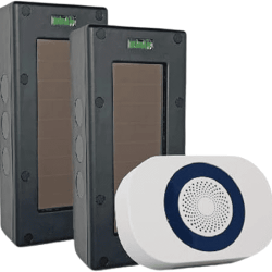 Dakota Alert SBA-4k Plus Solar Break Beam Driveway Alarm Kit Long Range Outdoor Weatherproof 1 Mile Wireless Range Includes SBB-4000 Transmitter & RE-4k Plus Receiver