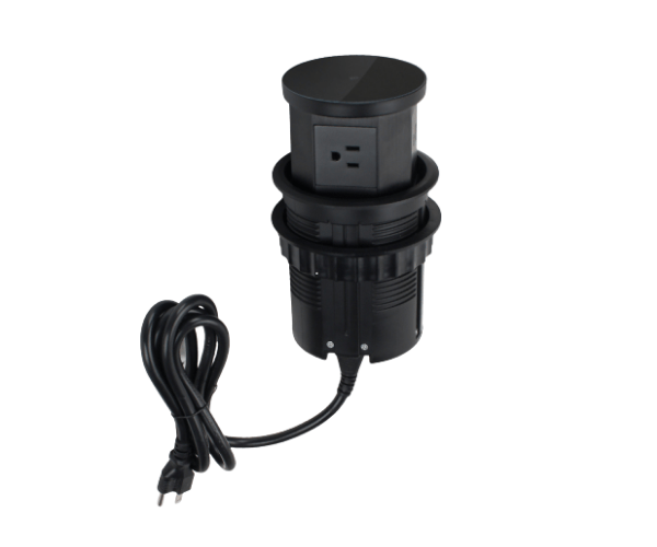 Desktop Pneumatic Pop Up Power Socket With Wireless Charging and USB-A&C Charging