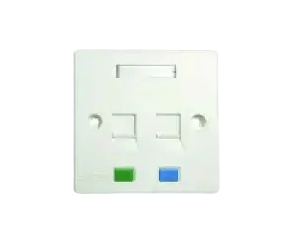 Dintek 1303-12010CH 2-Port Wall Plate with Shutter