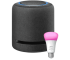 Echo Studio | Charcoal with Philips Hue Color Smart Bulb