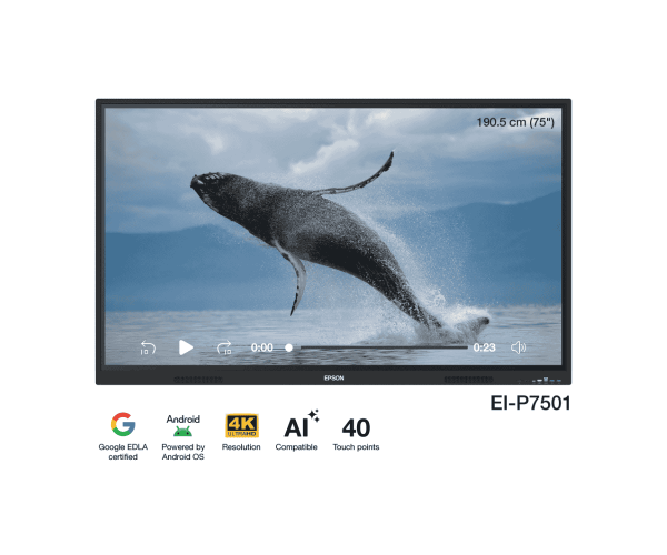 Epson EI-P7501 PowerBoardPRO 75″ 4K UHD Interactive Flat Panel