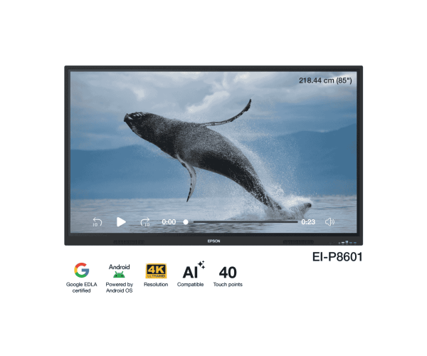 Epson EI-P8601 PowerBoardPRO 86″ 4K UHD Interactive Flat Panel