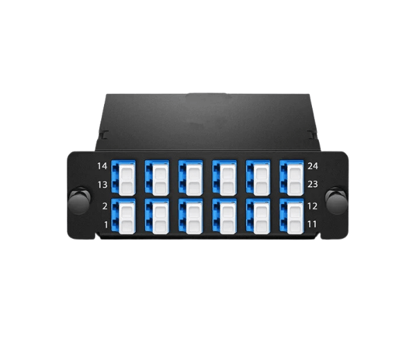 FHD 2 x MTP®-12 Cassette 24 Fibers OS2 Single Mode Universal Polarity 2 x 12F MTP® to 12 x LC Duplex (Blue) 0.35dB max