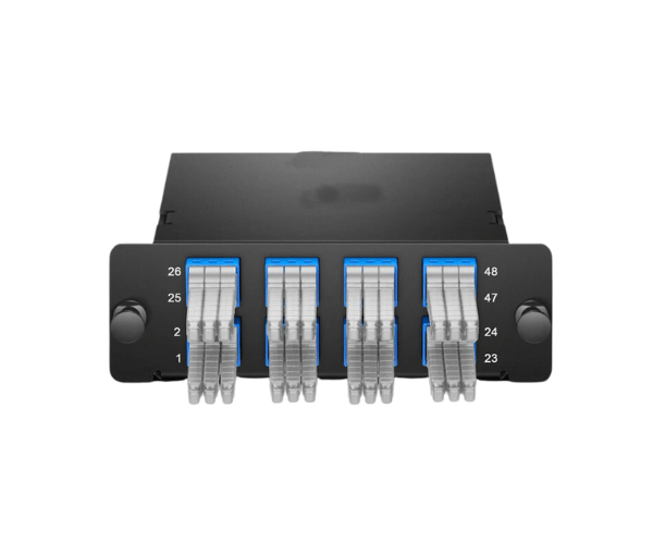 FHD 4 x MTP-12 Cassette 48 Fibers OS2 Single Mode Type A 4 x 12F MTP to 8 x MDC 3-Port Duplex (Blue) 0.35DB max