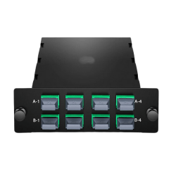 FHD 8 x MTP®-8 Mesh Cassette 64 Fibers OS2 Single Mode Universal Polarity 8 x 8F MTP® to 8 x 8F MTP® (Green) 0.35DB max