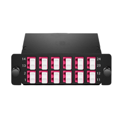 FHD MTP®-24 Cassette 24 Fibers OM4 Multimode Type A MTP® to 12 x LC Duplex 0.35DB max