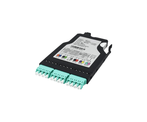 FHX MPO-12 Cassette 12 Fibers OM4 Multimode MPO TO 3X LC QUAD (AQUA) 0.35DB Max