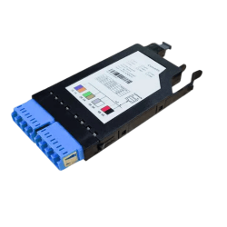 FHX MPO-8 Cassette 8 Fibers OS2 Single Mode MPO TO 2X LC QUAD (Blue) 0.35DB MAX