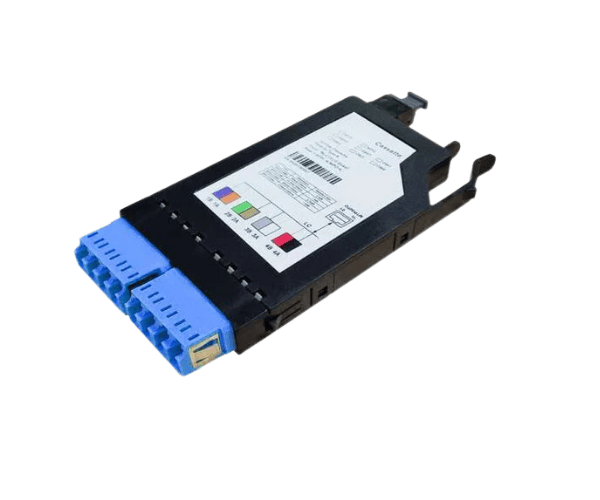 FHX MPO-8 Cassette 8 Fibers OS2 Single Mode MPO TO 2X LC QUAD (Blue) 0.35DB MAX