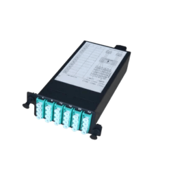 FUD MTP-24 Cassette 24 Fibers OM4 Multimode MTP TO 12X LC Duplex  (AQUA) 0.35DB Max