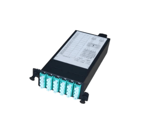 FUD MTP-24 Cassette 24 Fibers OM4 Multimode MTP TO 12X LC Duplex  (AQUA) 0.35DB Max