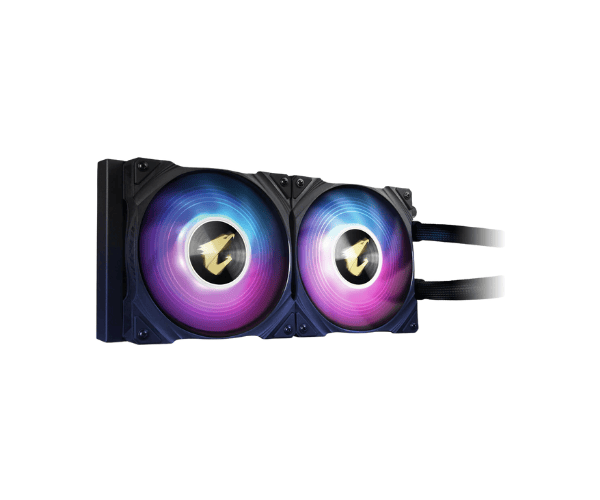 Gigabyte AORUS WATERFORCE 240 AIO Liquid CPU Cooler with ARGB Lighting Display & Dual 120mm ARGB Fans