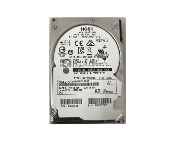 HGST 600GB 10K 12G 2.5" SAS Server HDD