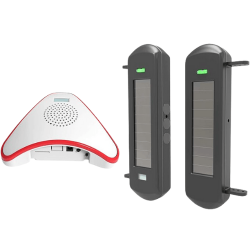 HTZSAFE Solar Wireless Driveway Alarm System 300 Feet Wide Sensor Range Outdoor Weatherproof DIY Security Perimeter Alert System
