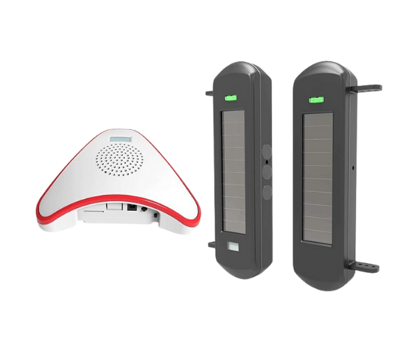 HTZSAFE Solar Wireless Driveway Alarm System 300 Feet Wide Sensor Range Outdoor Weatherproof DIY Security Perimeter Alert System