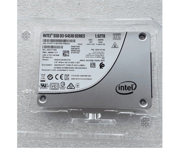 Intel 1.92TB SATA 3.0 6GbS SSD (S4510-SSDSC2KB019T801)