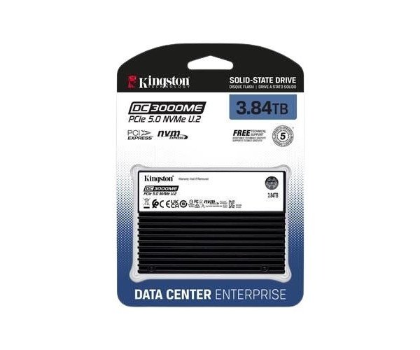 Kingston SEDC3000ME/3T8 DC3000ME 3.84TB PCIe 5.0 NVMe U.2 SSD