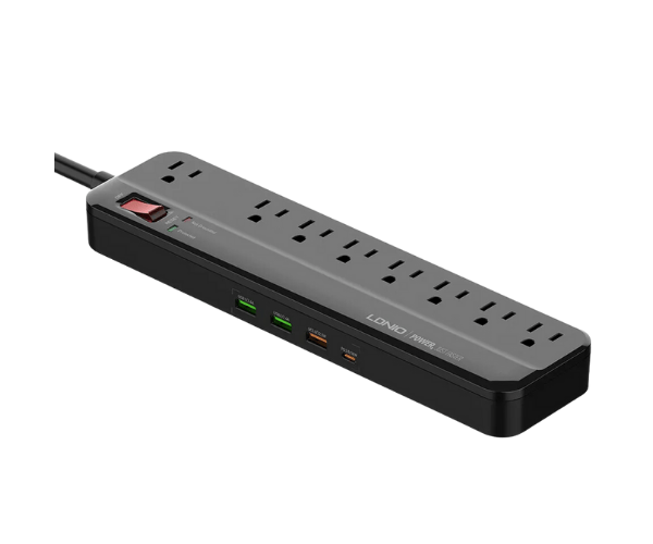 LDNIO SU8440 Surge Protector With 8 Outlets and 4 USB Ports Flat Plug Extension Cord