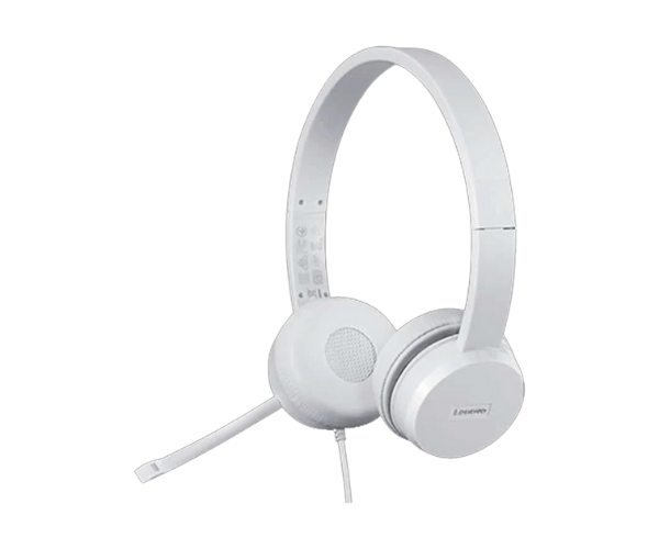 Lenovo 110 White Wired Stereo Headphone