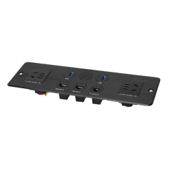 Media hub desktop data box built in 2 AC ways power socket with weak CAT6 CAT3 and USB data port
