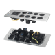 Multifunctional Media Hub With CAT3+CAT6 USB Date Port 2 Cable Through And 1 Power Outlet