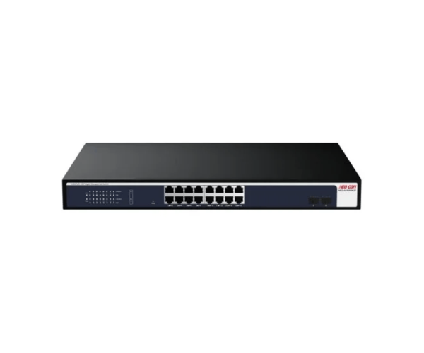 NEO COM NEO-6016PGM2F 16-Port 10/100/1000Mbps Managed PoE Switch with 2 Gigabit SFP