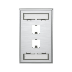 Panduit CFPL2SY Mini-Com Stainless Steel 2 Port Faceplate