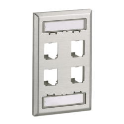 Panduit CFPL4SY Mini-Com Stainless Steel 4 Port Faceplate