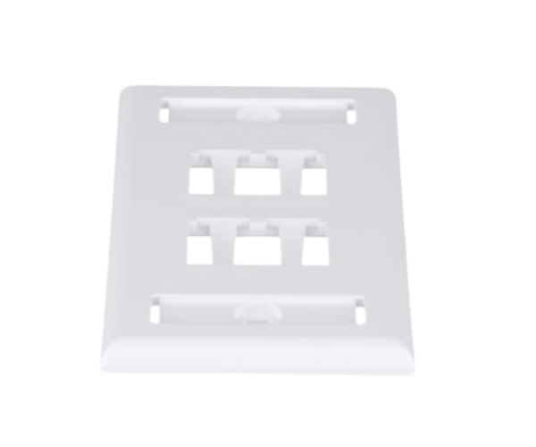 Panduit CFPL4WHY Mini-Com White Single Gang 4 Port Faceplate