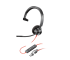 Poly Blackwire 3310 Monaural Microsoft Teams Certified USB-C Headset + USB-C/A Adapter