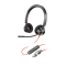 Poly Blackwire 3320 Stereo Microsoft Teams Certified USB-C Headset + USB-C/A Adapter