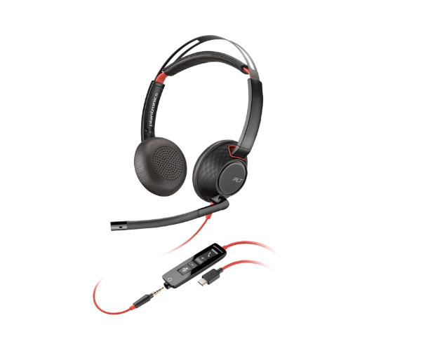 Poly Blackwire 5220 Stereo USB-C Headset + 3.5mm Plug + USB-C/A Adapter