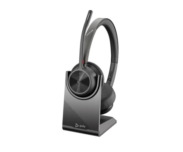 Poly Voyager 4320-M Microsoft Teams Certified Headset + BT700 Dongle + Charging Stand